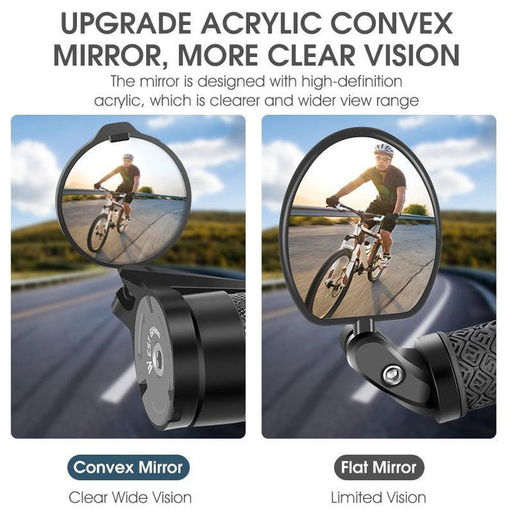 WEST BIKING 23g Ultralight Bike Rearview Mirror - Eco-Friendly Nylon Fiber Construction - 360° Adjustable Handlebar End Mirror for 16-22mm Inner Diameter