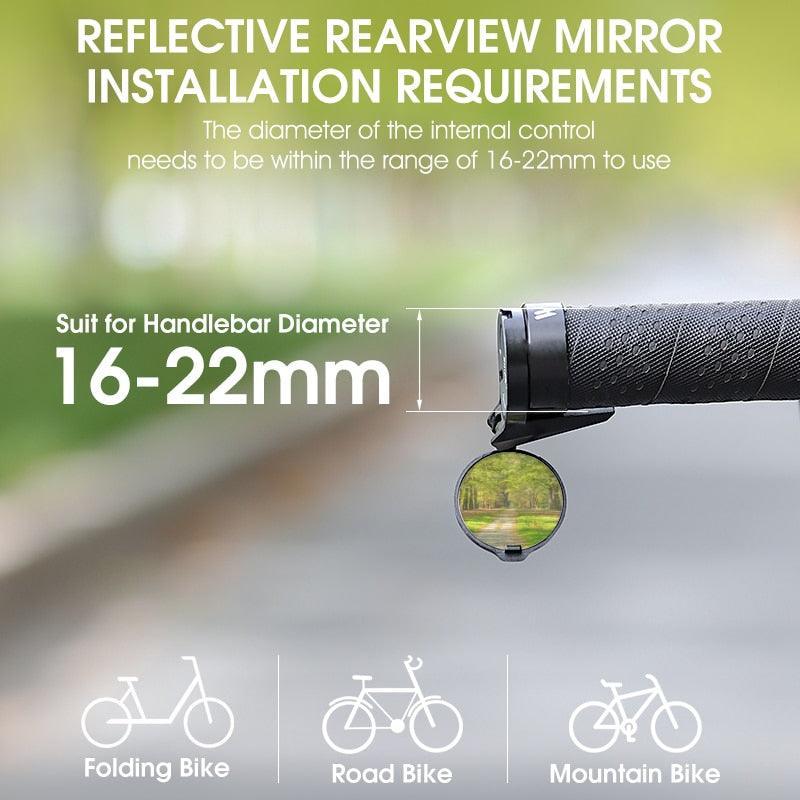 WEST BIKING 23g Ultralight Bike Rearview Mirror - Eco-Friendly Nylon Fiber Construction - 360° Adjustable Handlebar End Mirror for 16-22mm Inner Diameter