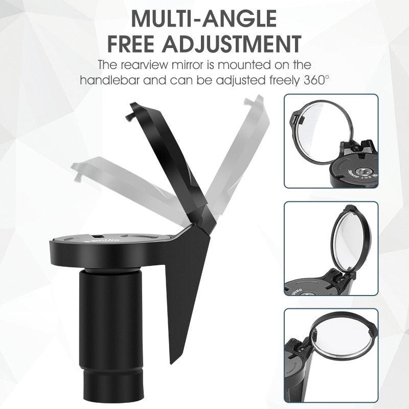 WEST BIKING 23g Ultralight Bike Rearview Mirror - Eco-Friendly Nylon Fiber Construction - 360° Adjustable Handlebar End Mirror for 16-22mm Inner Diameter