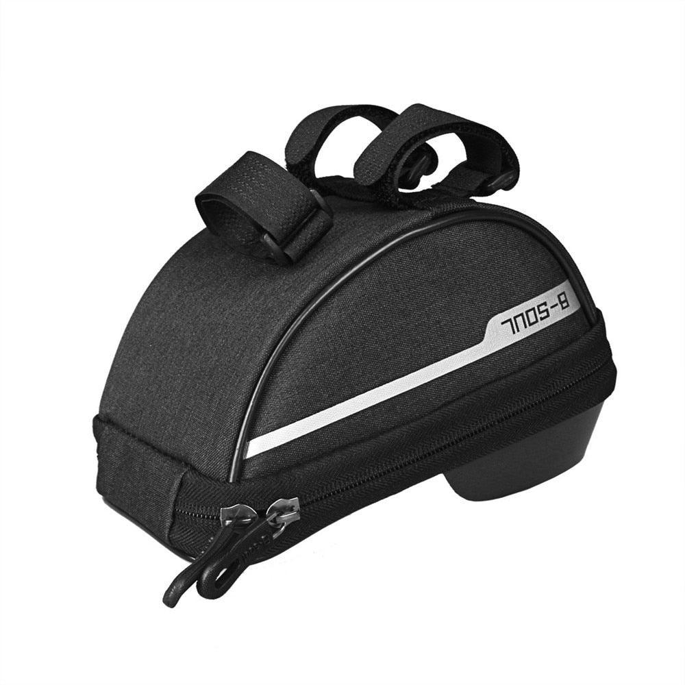 Universal Waterproof Bike Frame Bag - 7-inch Sensitive Touchscreen Phone Holder - Rainproof Top Tube Pouch with Sun Visor &amp; Earphone Jack for MTB &amp; Road Bikes