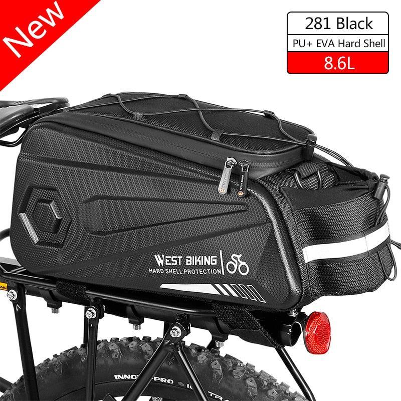 WEST BIKING 3-in-1 Bike Trunk Bag - 10-35L Scalable Large Capacity - Waterproof Canvas Pannier with Rain Cover &amp; Shoulder Strap for Rear Rack