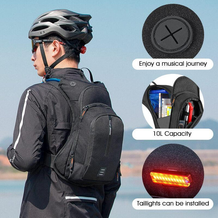 WEST BIKING 10L Professional Cycling Hydration Backpack - 100% Bounce-Free X-Strap System - Ultralight 390g MTB Road Bike Bag with Hose Clamp