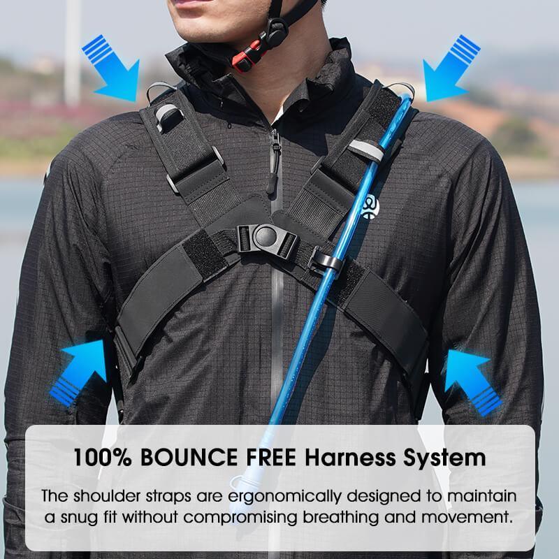 WEST BIKING 10L Professional Cycling Hydration Backpack - 100% Bounce-Free X-Strap System - Ultralight 390g MTB Road Bike Bag with Hose Clamp