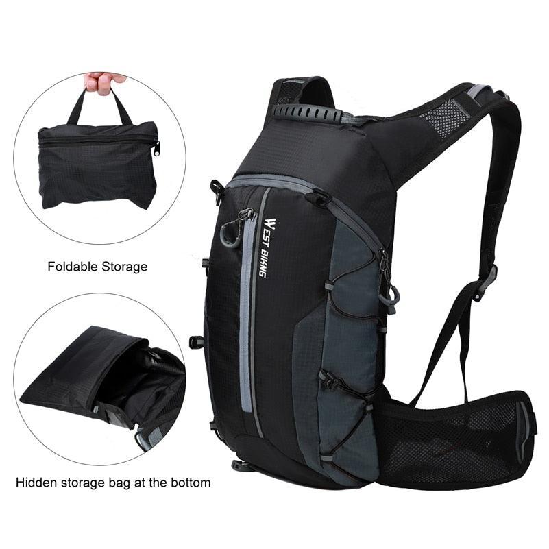 WEST BIKING 10L Ultralight Cycling Backpack - 280g Foldable Packable Daypack - Water Repellent Nylon Sport Bag for Hiking &amp; Travel