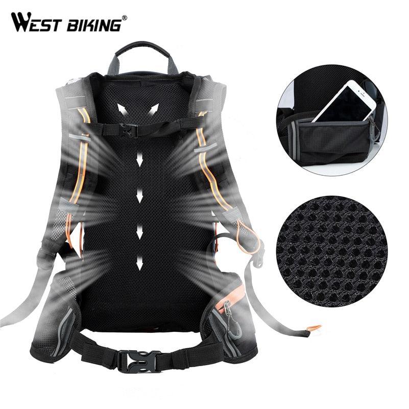 WEST BIKING 10L/15L Ultralight Cycling Backpack - 280g Water Repellent Nylon - Breathable MTB Hydration Bag with Rain Cover - For Hiking &amp; Climbing