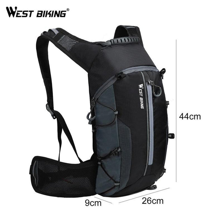 WEST BIKING 10L/15L Ultralight Cycling Backpack - 280g Water Repellent Nylon - Breathable MTB Hydration Bag with Rain Cover - For Hiking &amp; Climbing