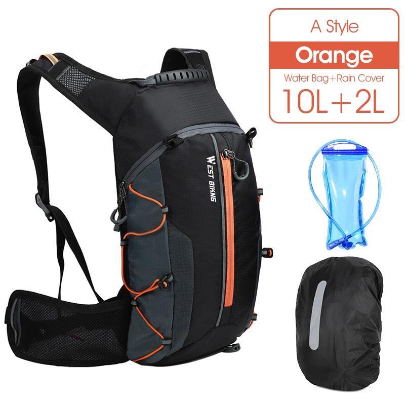 WEST BIKING 10L/15L Ultralight Cycling Backpack - 280g Water Repellent Nylon - Breathable MTB Hydration Bag with Rain Cover - For Hiking &amp; Climbing