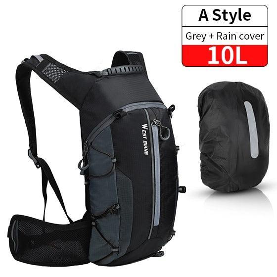 WEST BIKING 10L/15L Ultralight Cycling Backpack - 280g Water Repellent Nylon - Breathable MTB Hydration Bag with Rain Cover - For Hiking &amp; Climbing