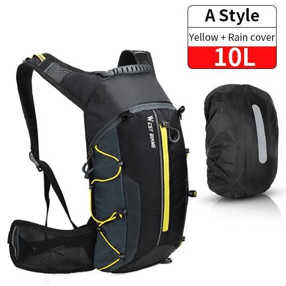WEST BIKING 10L/15L Ultralight Cycling Backpack - 280g Water Repellent Nylon - Breathable MTB Hydration Bag with Rain Cover - For Hiking &amp; Climbing