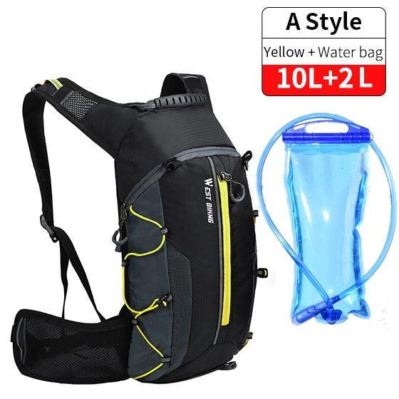 WEST BIKING 10L/16L Ultralight Cycling Backpack - 0.28kg Foldable Waterproof Daypack - Hydration Compatible &amp; Helmet Buckle for MTB &amp; Road Bike