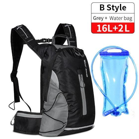 WEST BIKING 10L/16L Ultralight Cycling Backpack - 0.28kg Foldable Waterproof Daypack - Hydration Compatible &amp; Helmet Buckle for MTB &amp; Road Bike