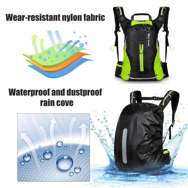 WEST BIKING 10L/16L Ultralight Cycling Backpack - 0.28kg Foldable Waterproof Daypack - Hydration Compatible &amp; Helmet Buckle for MTB &amp; Road Bike
