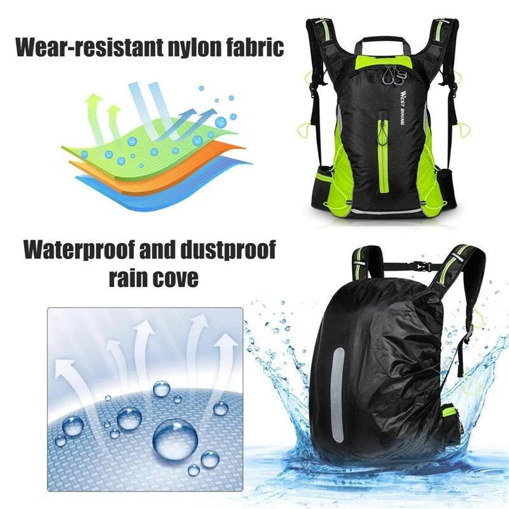 WEST BIKING 10L/16L Ultralight Cycling Backpack - 0.28kg Foldable Waterproof Daypack - Hydration Compatible &amp; Helmet Buckle for MTB &amp; Road Bike