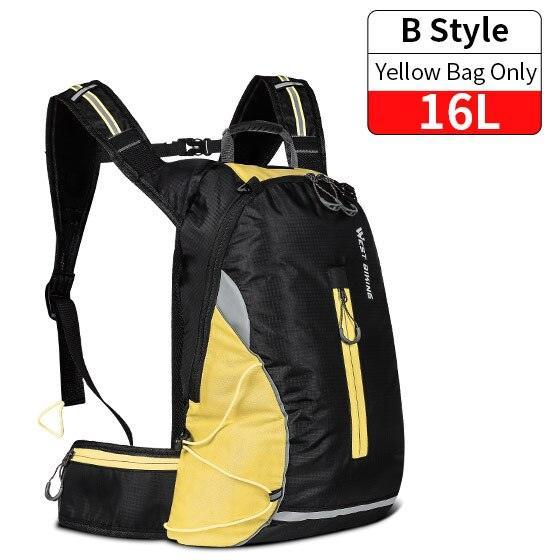 WEST BIKING 10L/16L Ultralight Cycling Backpack - 0.28kg Foldable Waterproof Daypack - Hydration Compatible &amp; Helmet Buckle for MTB &amp; Road Bike