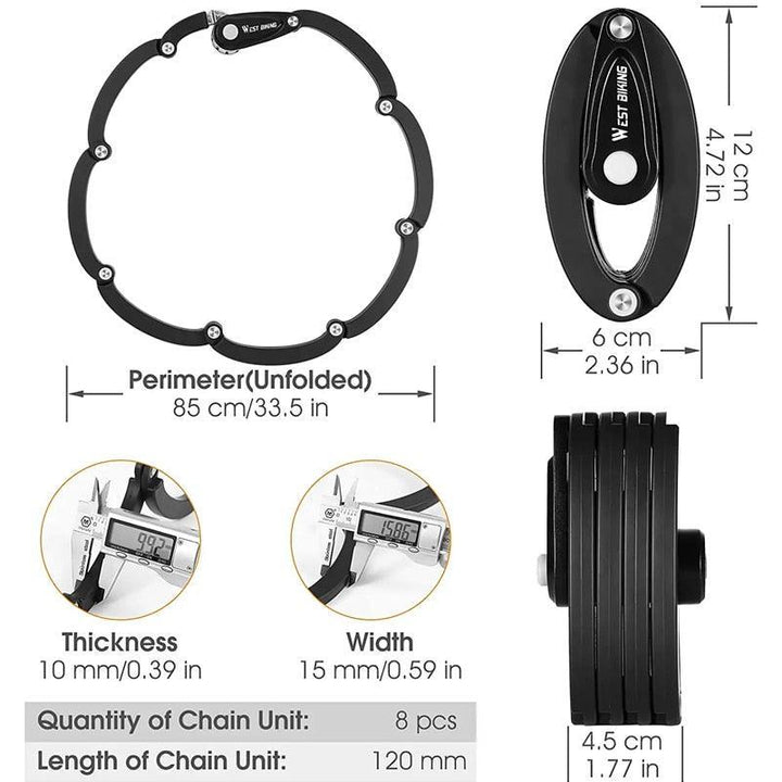 WEST BIKING Bike Foldable Password Lock