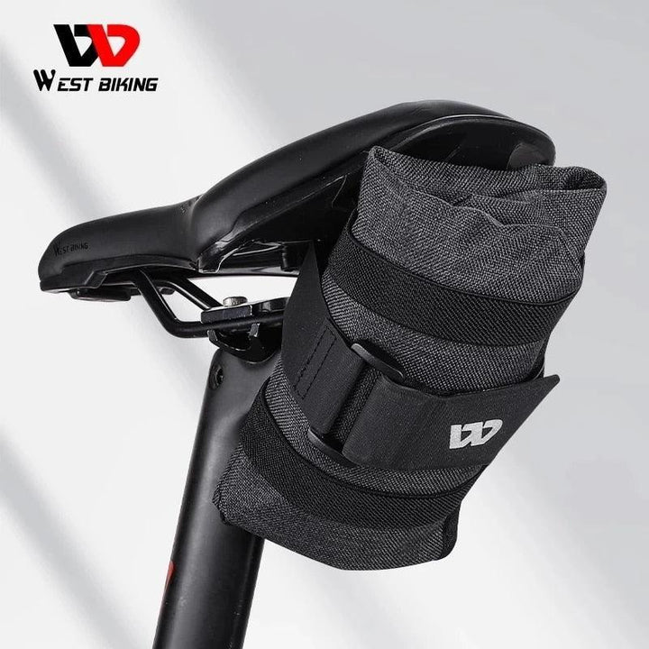 WEST BIKING Foldable Bike Saddle Bag - Lightweight YP0707304 Tool Pouch - Water-Resistant Under Seat Storage for MTB &amp; Road Bikes