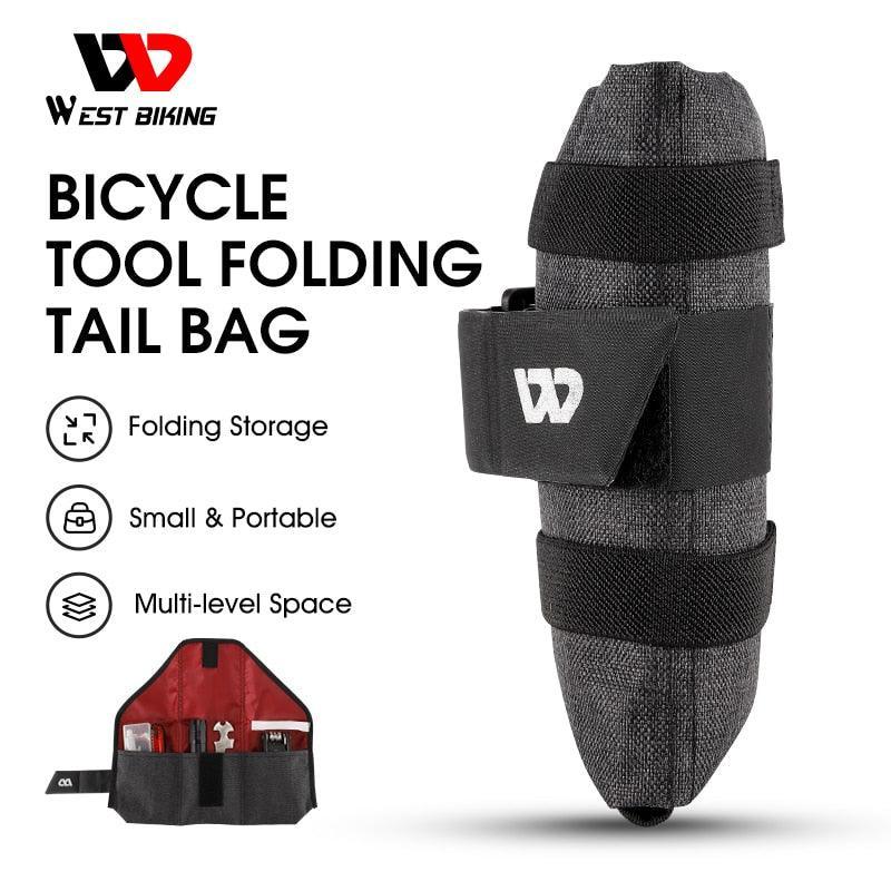 WEST BIKING Foldable Bike Saddle Bag - Lightweight YP0707304 Tool Pouch - Water-Resistant Under Seat Storage for MTB &amp; Road Bikes