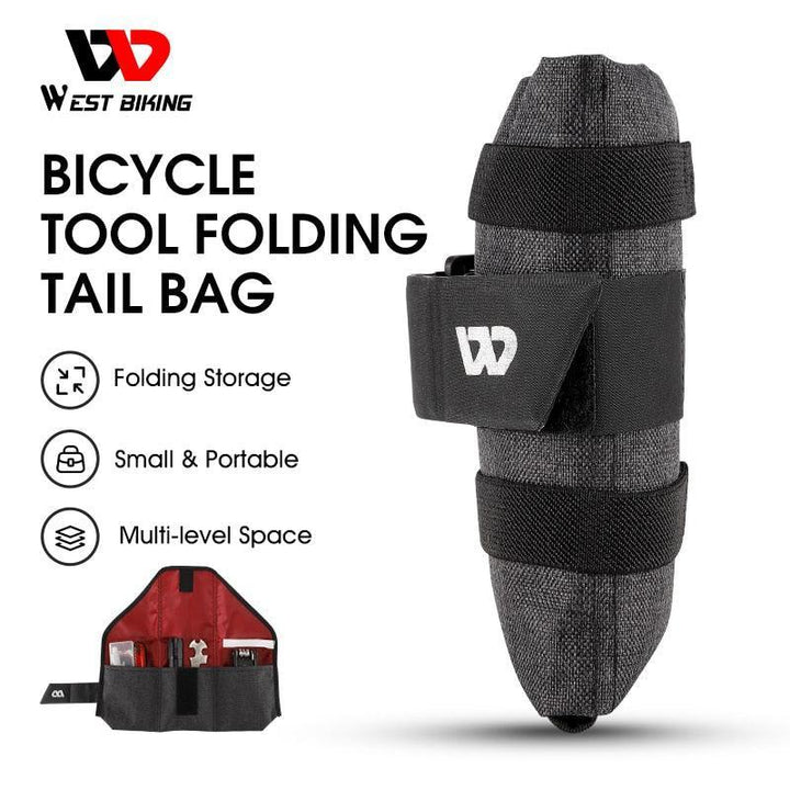 WEST BIKING Foldable Bike Saddle Bag - Lightweight YP0707304 Tool Pouch - Water-Resistant Under Seat Storage for MTB &amp; Road Bikes