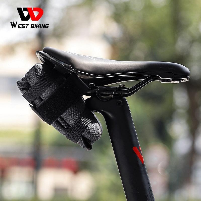 WEST BIKING Foldable Bike Saddle Bag - Lightweight YP0707304 Tool Pouch - Water-Resistant Under Seat Storage for MTB &amp; Road Bikes