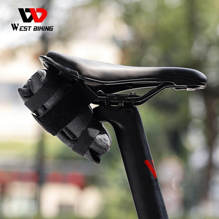 WEST BIKING Foldable Bike Saddle Bag - Lightweight YP0707304 Tool Pouch - Water-Resistant Under Seat Storage for MTB &amp; Road Bikes