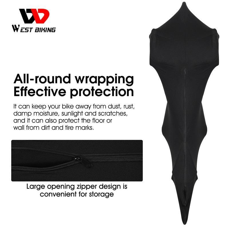 West Biking Indoor Bicycle Cover - High-Stretch Dust-Proof Protector - Keeps Floors Clean for 26" 27.5" 700C MTB &amp; Road Bikes