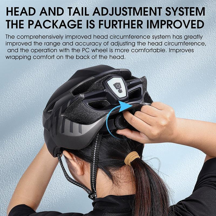 WEST BIKING Smart Cycling Helmet - Integrally-Molded EPS+PC Safety - Built-in Rechargeable USB Taillight - Magnetic Visor Sunglasses - Unisex MTB Road Bike Cap