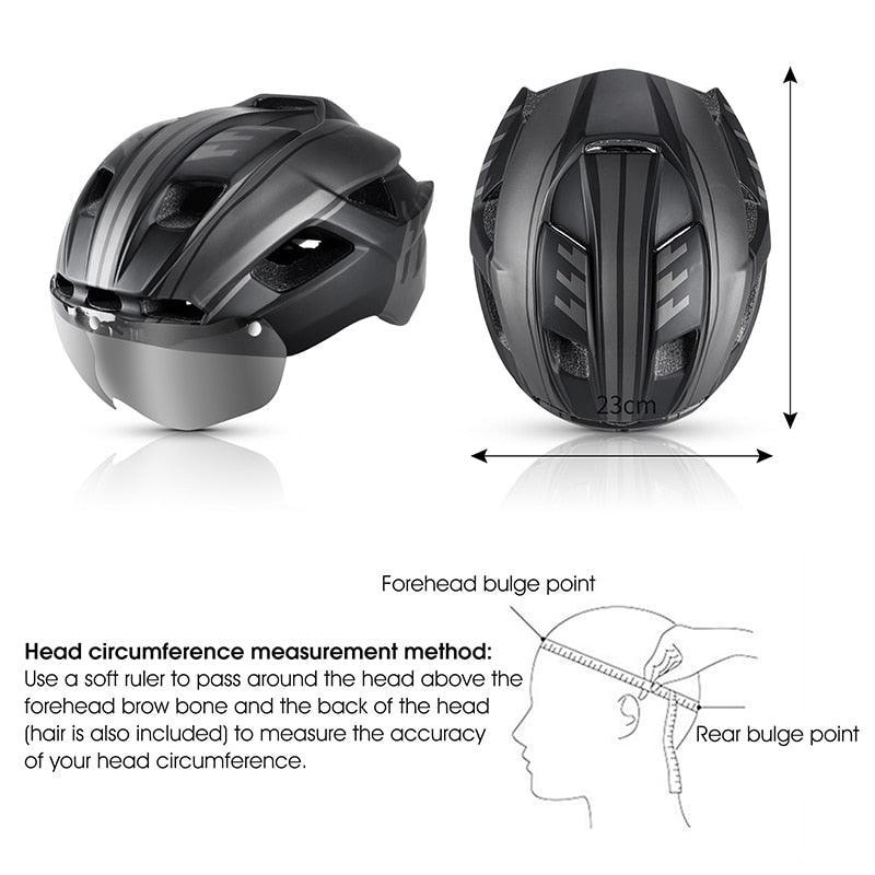 WEST BIKING Smart Cycling Helmet - Integrally-Molded EPS+PC Safety - Built-in Rechargeable USB Taillight - Magnetic Visor Sunglasses - Unisex MTB Road Bike Cap