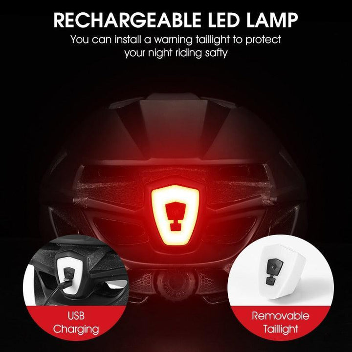 WEST BIKING Smart Cycling Helmet - Integrally-Molded EPS+PC Safety - Built-in Rechargeable USB Taillight - Magnetic Visor Sunglasses - Unisex MTB Road Bike Cap
