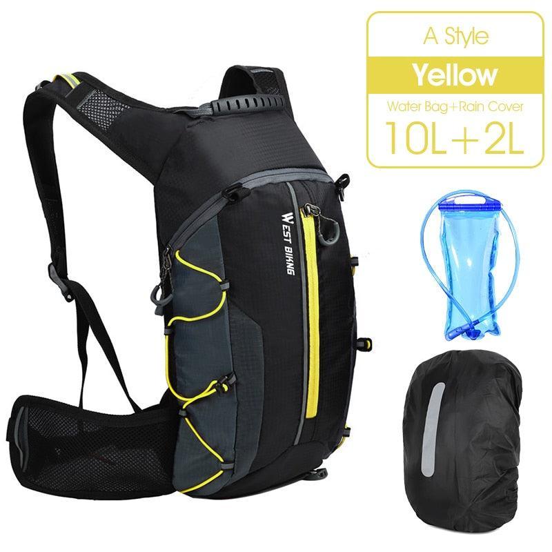 WEST BIKING 10L Ultralight Cycling Backpack - 280g Water-Repellent Nylon Daypack - Foldable &amp; Reflective Design for MTB, Road Bike &amp; Hiking