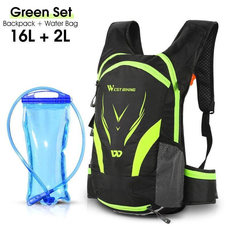 West Biking Professional Cycling Backpack - 10L/16L Large Capacity - Rainproof Nylon Sport Daypack for Hiking, Climbing &amp; Travel