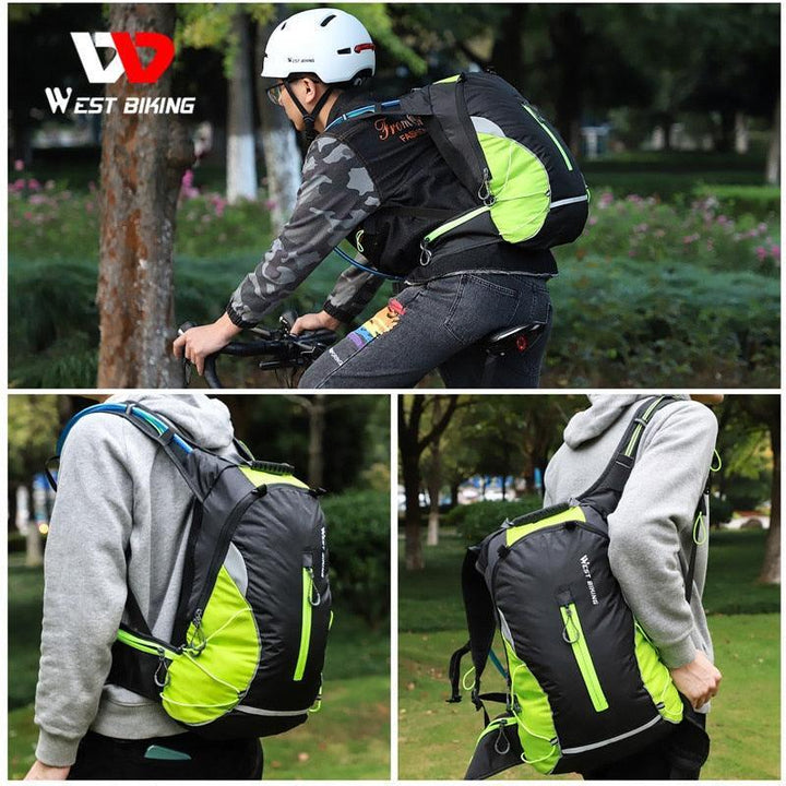 West Biking Professional Cycling Backpack - 10L/16L Large Capacity - Rainproof Nylon Sport Daypack for Hiking, Climbing &amp; Travel
