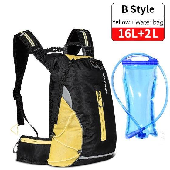 West Biking Professional Cycling Backpack - 10L/16L Large Capacity - Rainproof Nylon Sport Daypack for Hiking, Climbing &amp; Travel