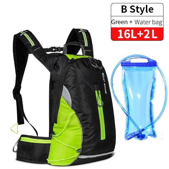 West Biking Professional Cycling Backpack - 10L/16L Large Capacity - Rainproof Nylon Sport Daypack for Hiking, Climbing &amp; Travel