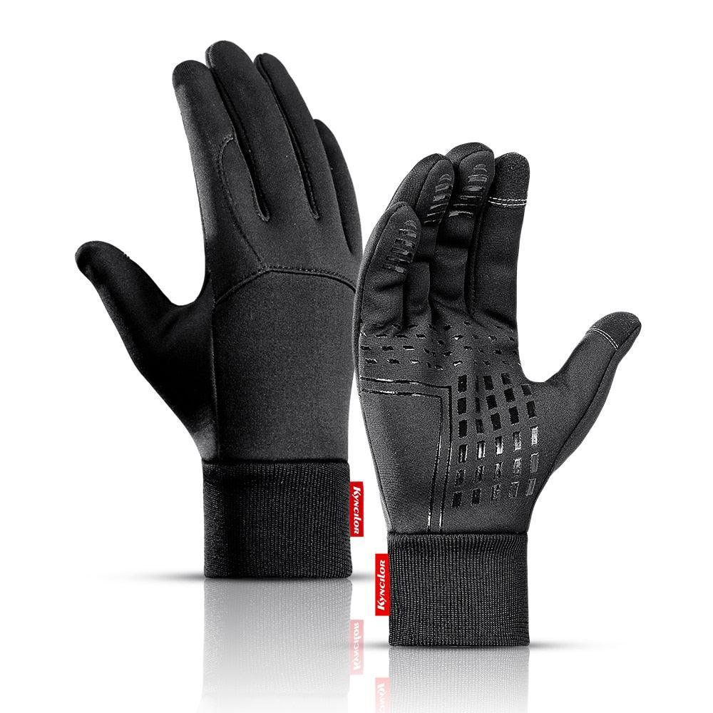 Kyncilor Winter Cycling Gloves - Thermal Fleece Warm Lining - Windproof &amp; Water-Resistant - Sensitive Touchscreen Full Finger Mittens for Skiing, Hiking &amp; Running