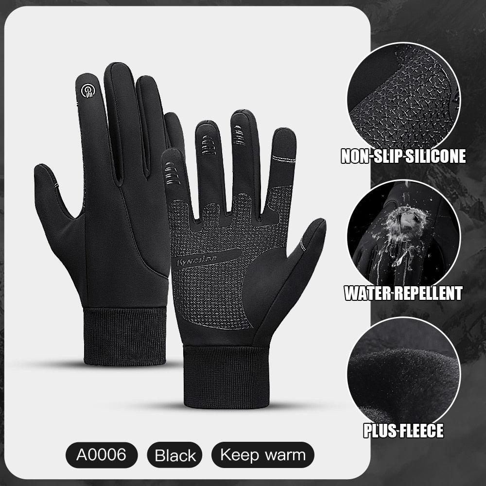 Kyncilor Winter Cycling Gloves - Thermal Fleece Warm Lining - Windproof &amp; Water-Resistant - Sensitive Touchscreen Full Finger Mittens for Skiing, Hiking &amp; Running