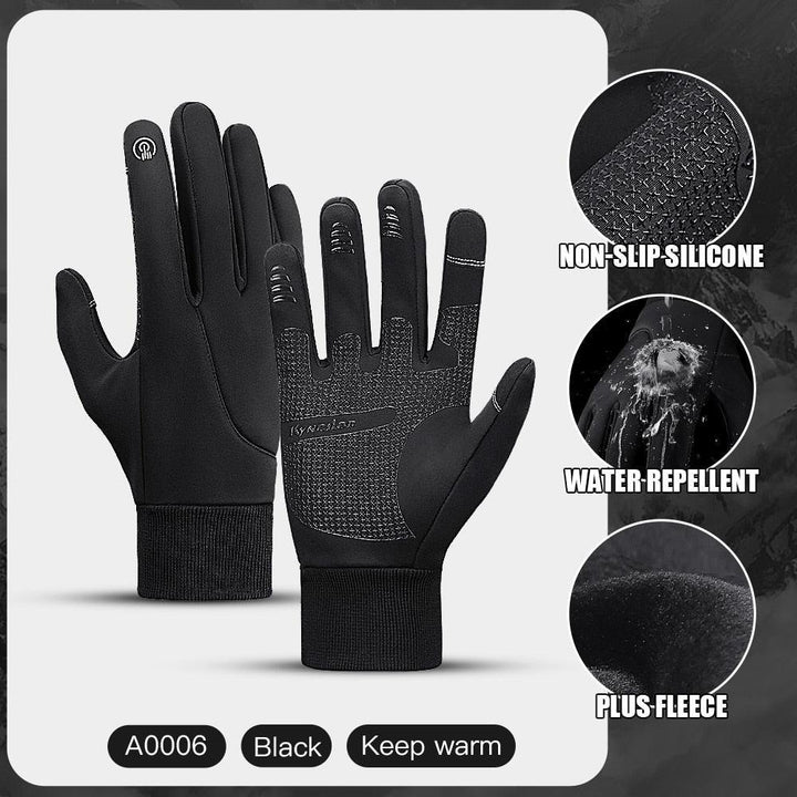 Kyncilor Winter Cycling Gloves - Thermal Fleece Warm Lining - Windproof &amp; Water-Resistant - Sensitive Touchscreen Full Finger Mittens for Skiing, Hiking &amp; Running