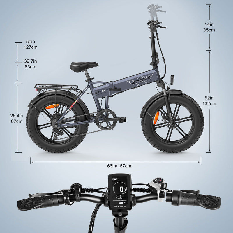 Bild in Galerie-Viewer laden, 750W Folding Electric Bike with ENGINE EP2 PRO 48V 750W 20 inch Fat Tire5

