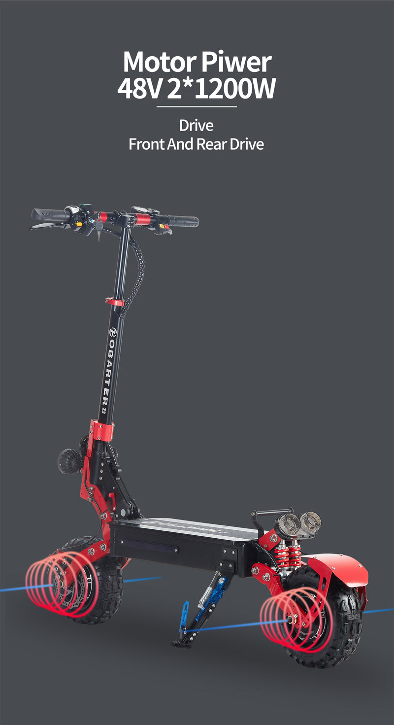 Bild in Galerie-Viewer laden, OBARTER X3 Electric Scooter 2*1200W Cross-Country6
