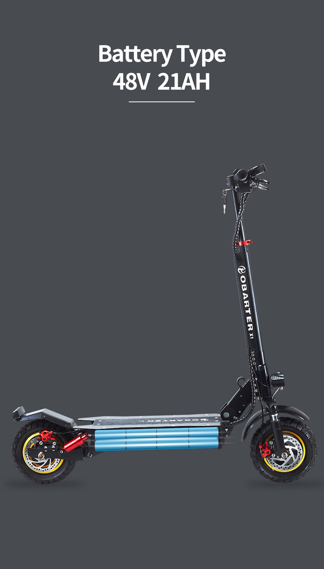 OBARTER X1 1000W 48V Off-Road Electric Scooter OBARTER
