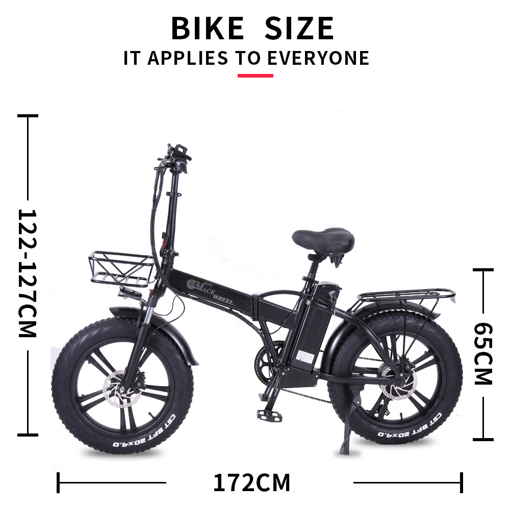 CMACEWHEEL GW20 48V 750W 15AH Hydraulic Oil Brakes Fat Tire Electric Bike CMACEWHEEL