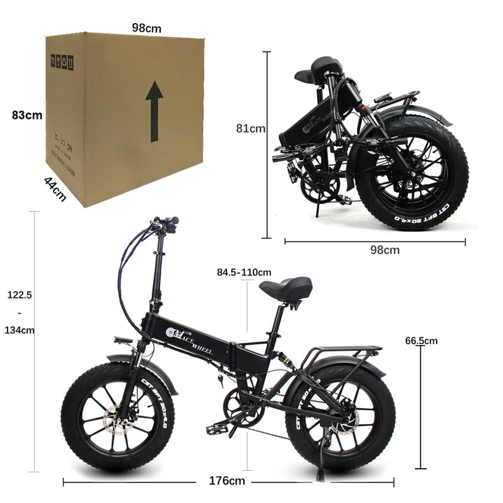 CMACEWHEEL RX20 48V 750W 15AH Hydraulic Oil Brakes Fat Tire Electric Bike CMACEWHEEL