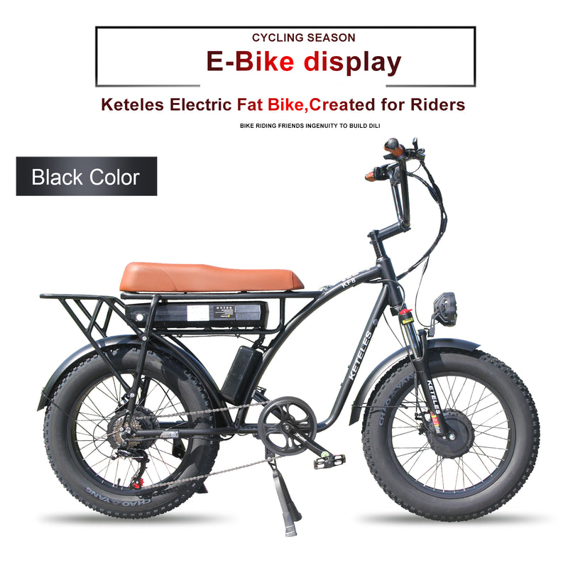 Lataa kuva gallerian katseluohjelmaan KETELES KF8 e-Bike with 48V Front and Rear Dual Motor 2000W and Fat Tires2
