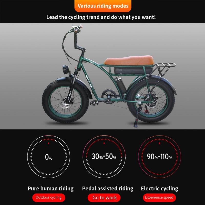 KETELES KF8 Electric Bike with 48V 1000W motor and Fat Tires11