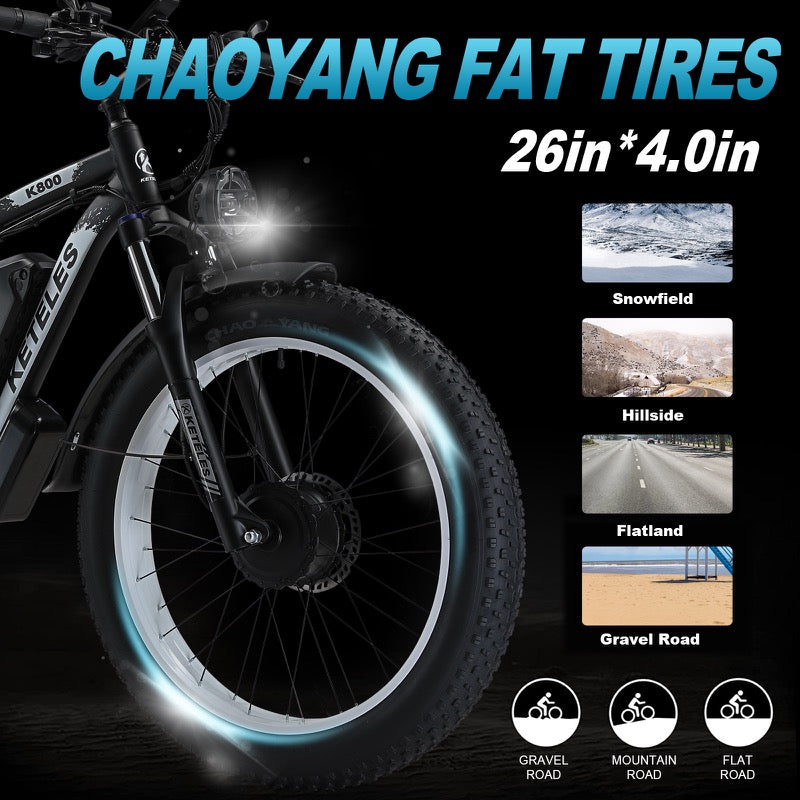 Carregue a imagem no visualizador da Galeria, KETELES K800 48V 2000W new look fat tire e-Bike for sale12
