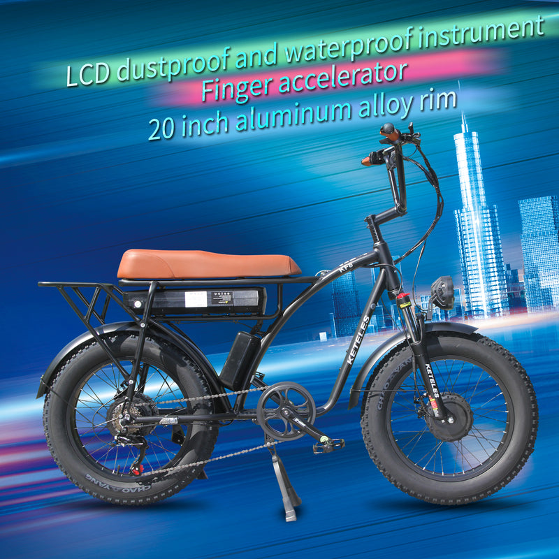 Carregue a imagem no visualizador da Galeria, KETELES KF8 e-Bike with 48V Front and Rear Dual Motor 2000W and Fat Tires9
