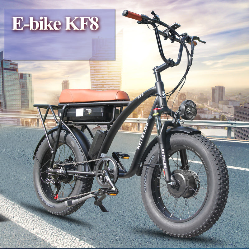 Lataa kuva gallerian katseluohjelmaan KETELES KF8 e-Bike with 48V Front and Rear Dual Motor 2000W and Fat Tires10
