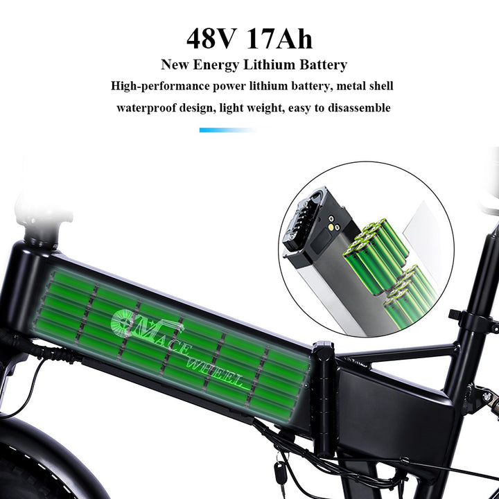 CMACEWHEEL RX20 48V 750W 15AH Hydraulic Oil Brakes Fat Tire Electric Bike CMACEWHEEL