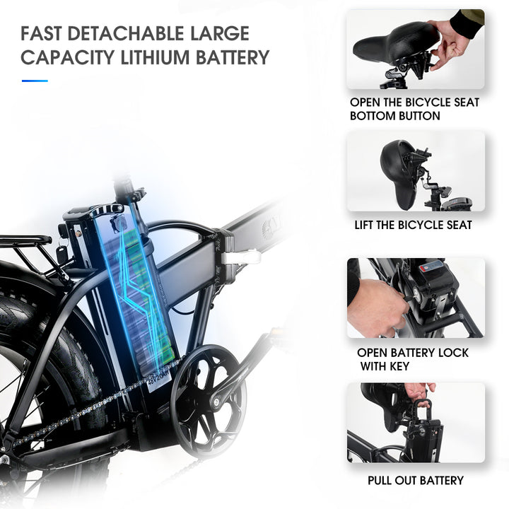 CMACEWHEEL GW20 48V 750W 15AH Hydraulic Oil Brakes Fat Tire Electric Bike CMACEWHEEL