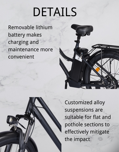 EBIKESZ BK1 Electric Bicycle, 350W Motor,36V 10AH Removable Battery EBIKESZ