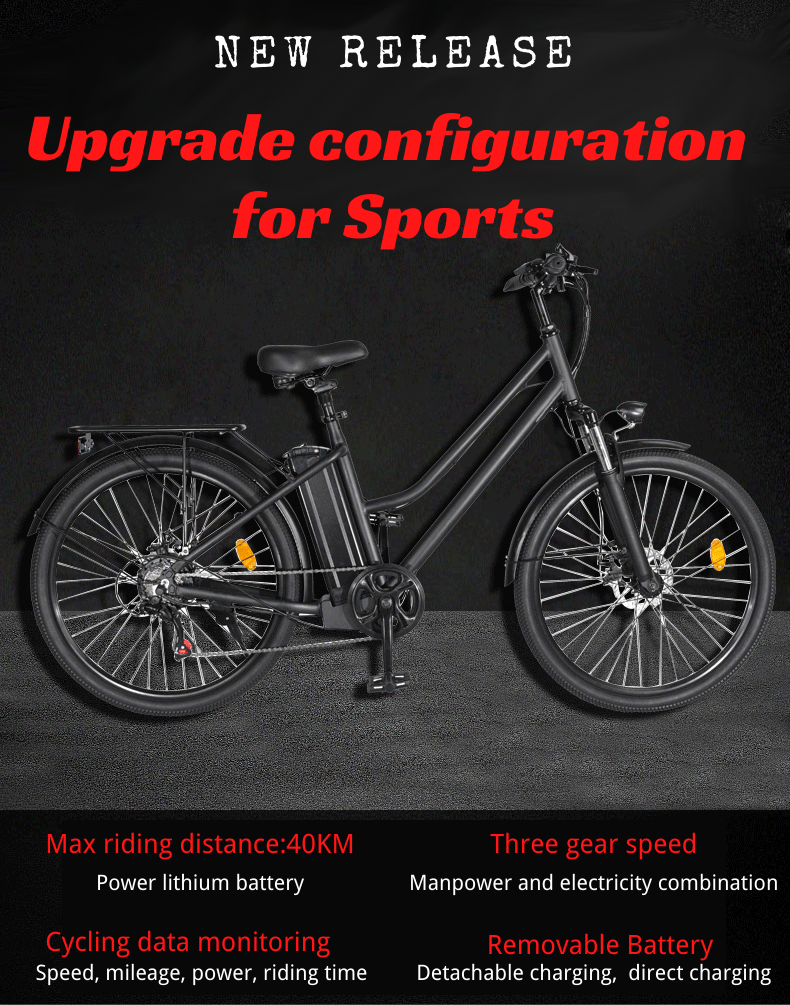 EBIKESZ BK1 Electric Bicycle, 350W Motor,36V 10AH Removable Battery EBIKESZ